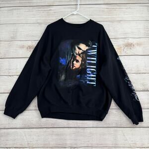 Twilight You Are My Life Now Crewneck Sweatshirt Womens XL Black Purple